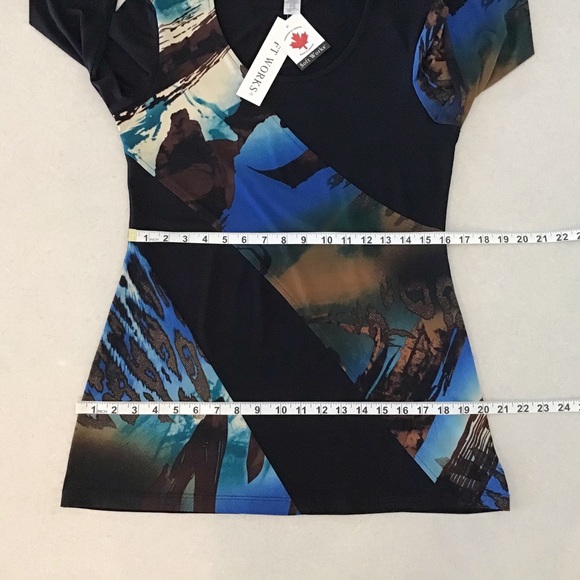 Softworks Abstract Pattern & Black Blocked Top, M - Picture 13 of 16